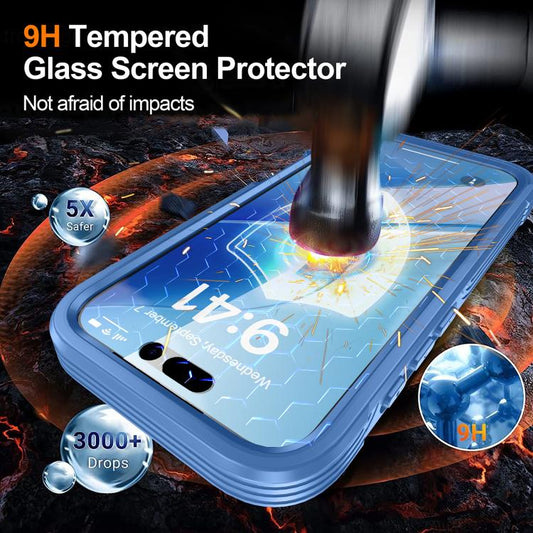 For iPhone 17 RedPepper Tempered Glass MagSafe Phone Case(Blue) by RedPepper