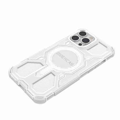 For iPhone 13 Pro Max BIBERCAS Transparent Color Series MagSafe Air Bag Shockproof Phone Case(Purple) by BIBERCAS