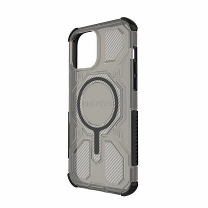 For iPhone 13 Pro Max BIBERCAS Transparent Color Series MagSafe Air Bag Shockproof Phone Case(Black) by BIBERCAS