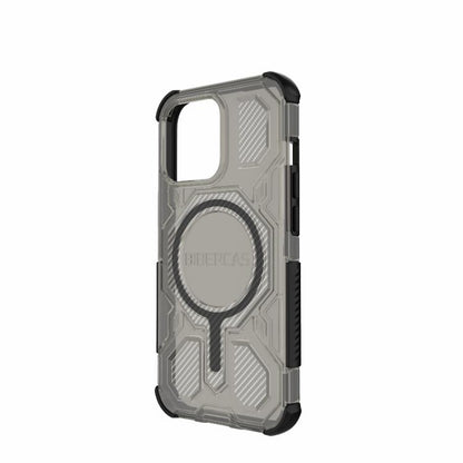 For iPhone 13 Pro BIBERCAS Transparent Color Series MagSafe Air Bag Shockproof Phone Case(Black) by BIBERCAS