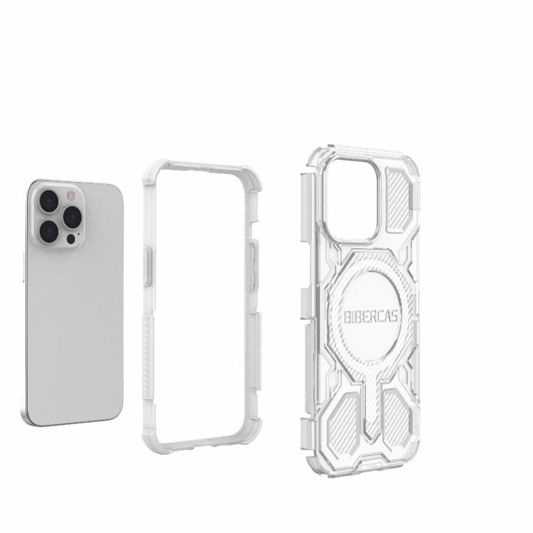 For iPhone 13 Pro BIBERCAS Transparent Color Series MagSafe Air Bag Shockproof Phone Case(Black) by BIBERCAS