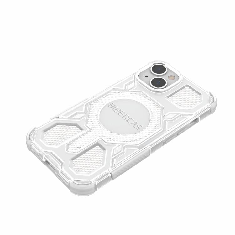 For iPhone 13 / 14 BIBERCAS Transparent Color Series MagSafe Air Bag Shockproof Phone Case(Purple) by BIBERCAS