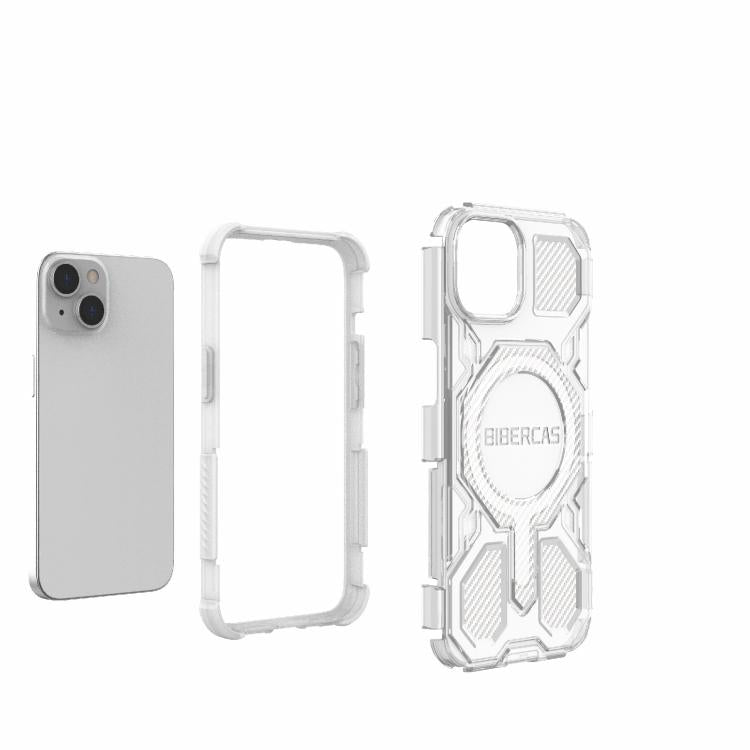 For iPhone 13 / 14 BIBERCAS Transparent Color Series MagSafe Air Bag Shockproof Phone Case(Purple) by BIBERCAS