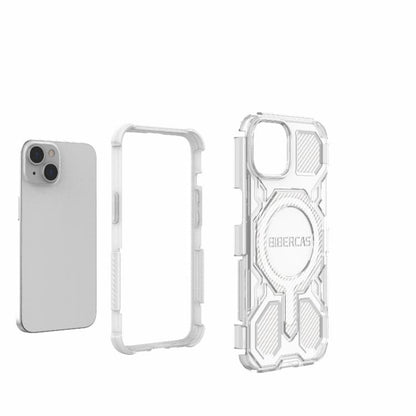 For iPhone 13 / 14 BIBERCAS Transparent Color Series MagSafe Air Bag Shockproof Phone Case(Blue) by BIBERCAS