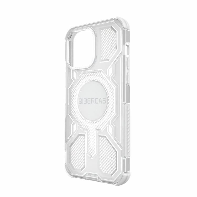 For iPhone 14 Pro Max BIBERCAS Transparent Color Series MagSafe Air Bag Shockproof Phone Case(White) by BIBERCAS