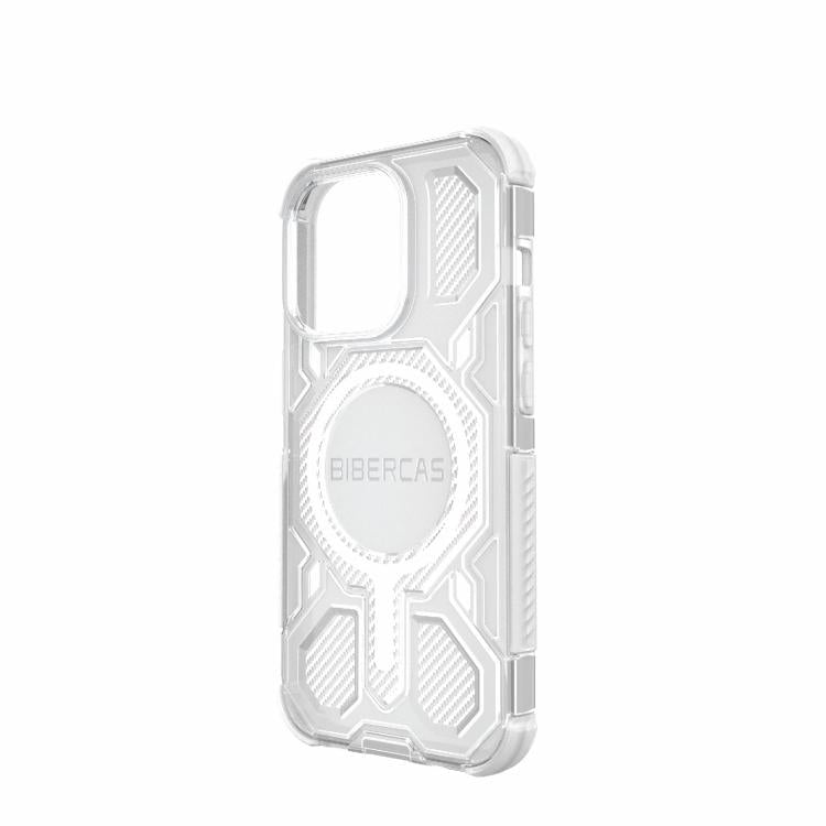 For iPhone 14 Pro BIBERCAS Transparent Color Series MagSafe Air Bag Shockproof Phone Case(White) by BIBERCAS