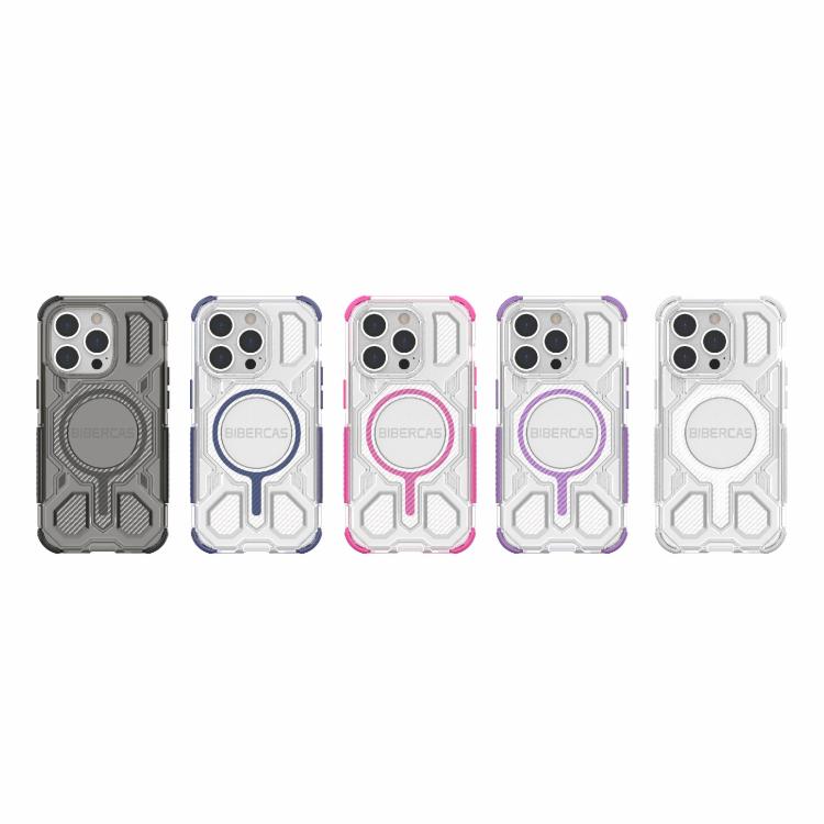 For iPhone 14 Pro BIBERCAS Transparent Color Series MagSafe Air Bag Shockproof Phone Case(White) by BIBERCAS