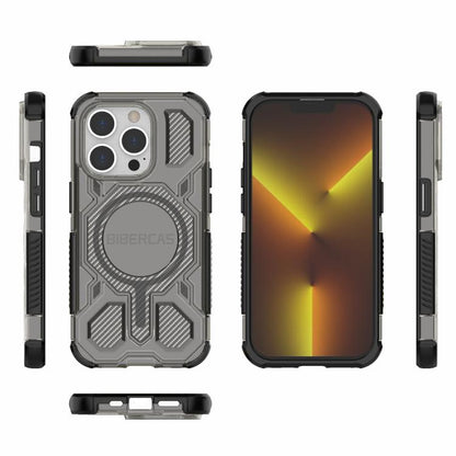 For iPhone 14 Pro BIBERCAS Transparent Color Series MagSafe Air Bag Shockproof Phone Case(Black) by BIBERCAS