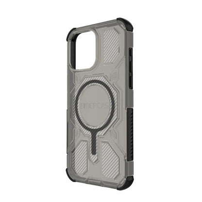 For iPhone 15 Pro Max BIBERCAS Transparent Color Series MagSafe Air Bag Shockproof Phone Case(Black) by BIBERCAS