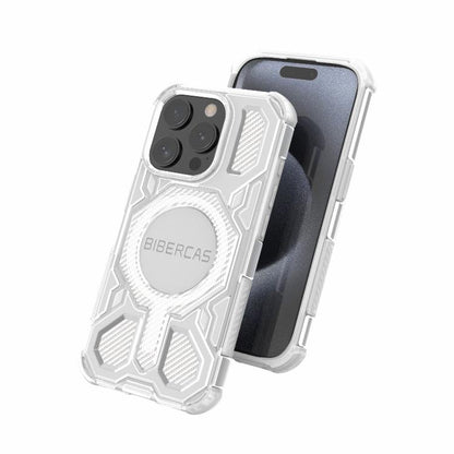 For iPhone 15 Pro BIBERCAS Transparent Color Series MagSafe Air Bag Shockproof Phone Case(Purple) by BIBERCAS