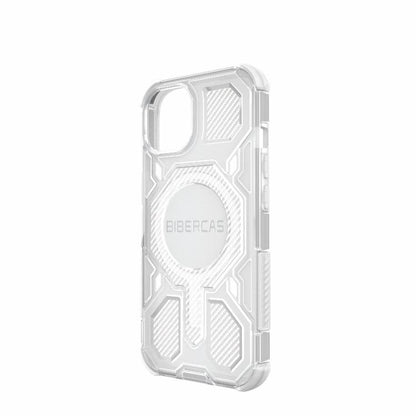 For iPhone 15 BIBERCAS Transparent Color Series MagSafe Air Bag Shockproof Phone Case(White) by BIBERCAS