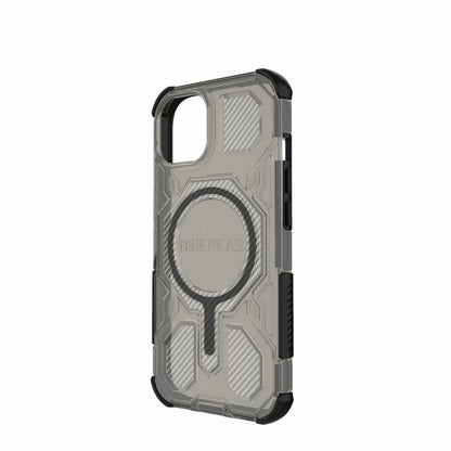 For iPhone 15 BIBERCAS Transparent Color Series MagSafe Air Bag Shockproof Phone Case(Black) by BIBERCAS