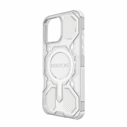 For iPhone 16 Pro Max BIBERCAS Transparent Color Series MagSafe Air Bag Shockproof Phone Case(White) by BIBERCAS