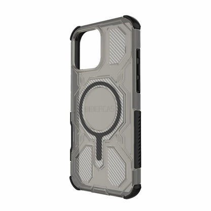 For iPhone 16 Pro Max BIBERCAS Transparent Color Series MagSafe Air Bag Shockproof Phone Case(Black) by BIBERCAS