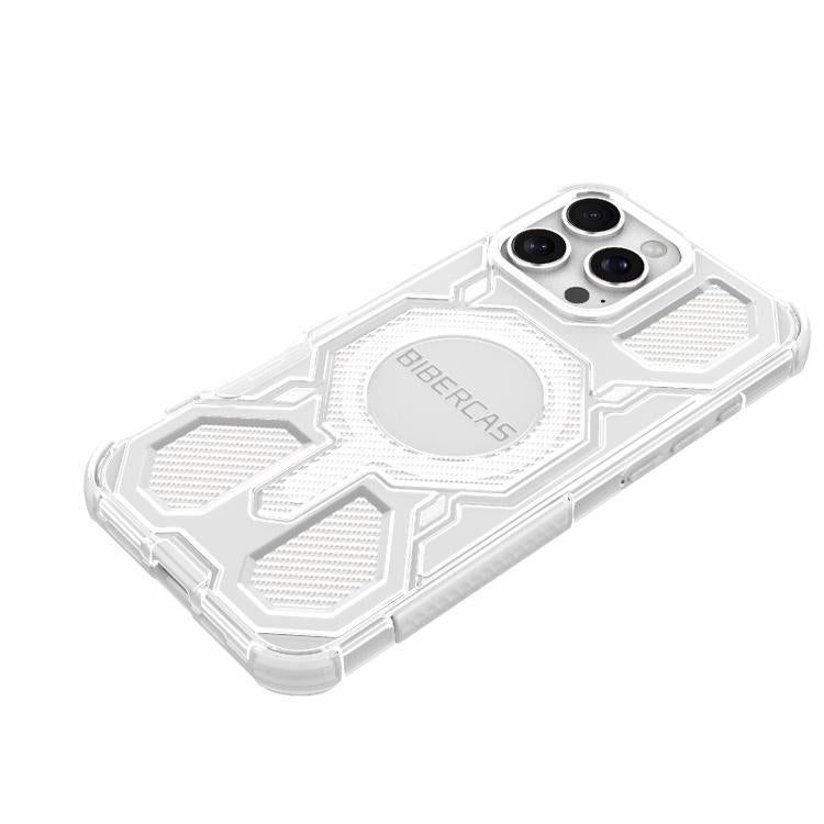 For iPhone 16 Pro Max BIBERCAS Transparent Color Series MagSafe Air Bag Shockproof Phone Case(Black) by BIBERCAS