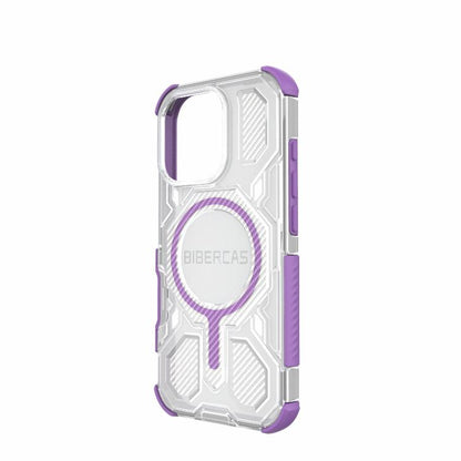 For iPhone 16 Pro BIBERCAS Transparent Color Series MagSafe Air Bag Shockproof Phone Case(Purple) by BIBERCAS