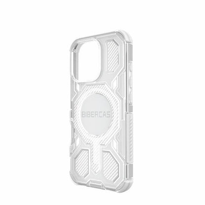 For iPhone 16 Pro BIBERCAS Transparent Color Series MagSafe Air Bag Shockproof Phone Case(White) by BIBERCAS