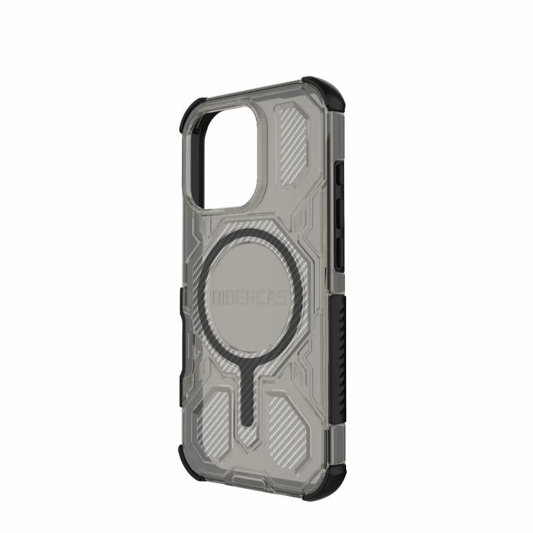 For iPhone 16 Pro BIBERCAS Transparent Color Series MagSafe Air Bag Shockproof Phone Case(Black) by BIBERCAS