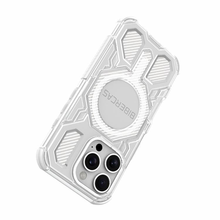 For iPhone 16 Pro BIBERCAS Transparent Color Series MagSafe Air Bag Shockproof Phone Case(Black) by BIBERCAS