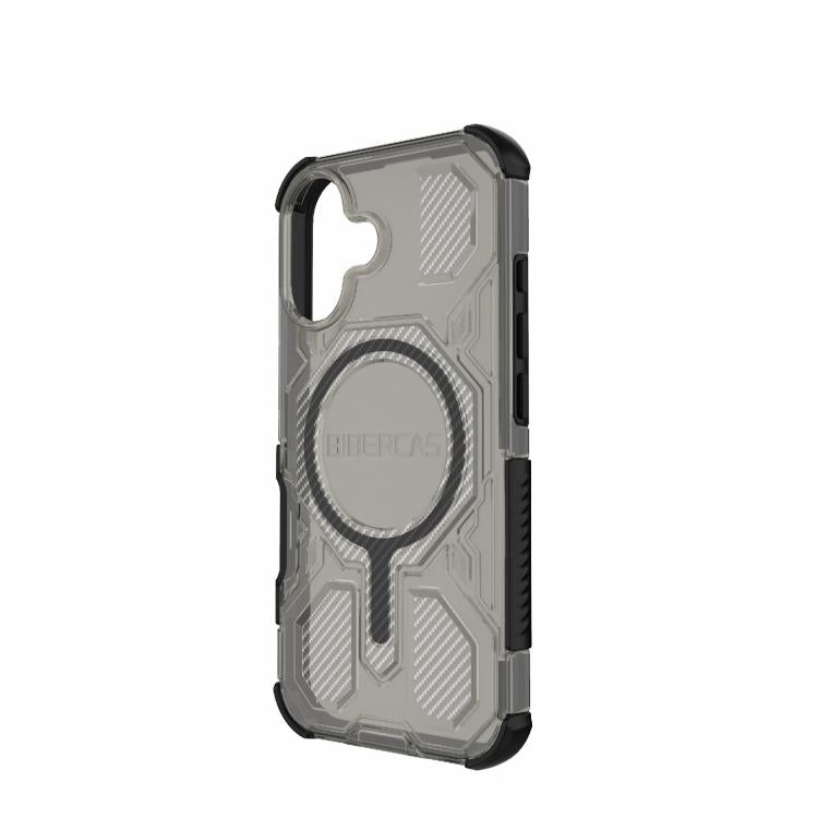 For iPhone 16 BIBERCAS Transparent Color Series MagSafe Air Bag Shockproof Phone Case(Black) by BIBERCAS