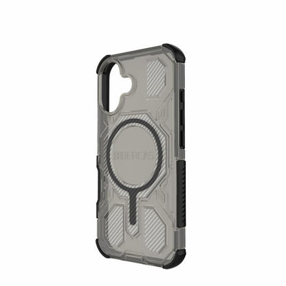 For iPhone 16 BIBERCAS Transparent Color Series MagSafe Air Bag Shockproof Phone Case(Black) by BIBERCAS
