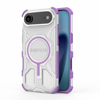 For iPhone Air BIBERCAS Transparent Color Series MagSafe Air Bag Shockproof Phone Case(Purple) by BIBERCAS