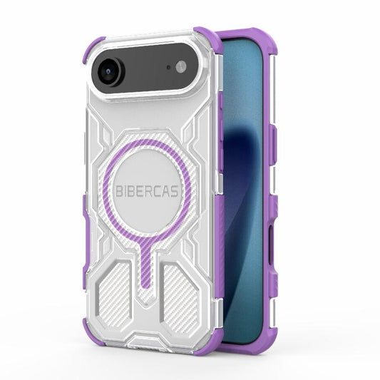 For iPhone Air BIBERCAS Transparent Color Series MagSafe Air Bag Shockproof Phone Case(Purple) by BIBERCAS