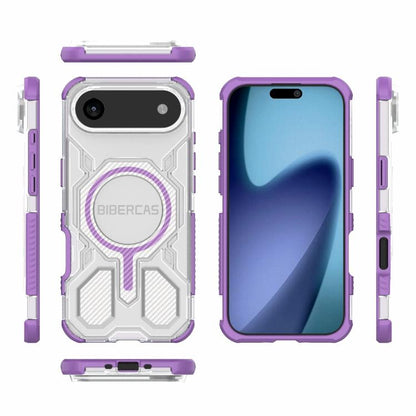 For iPhone Air BIBERCAS Transparent Color Series MagSafe Air Bag Shockproof Phone Case(Purple) by BIBERCAS