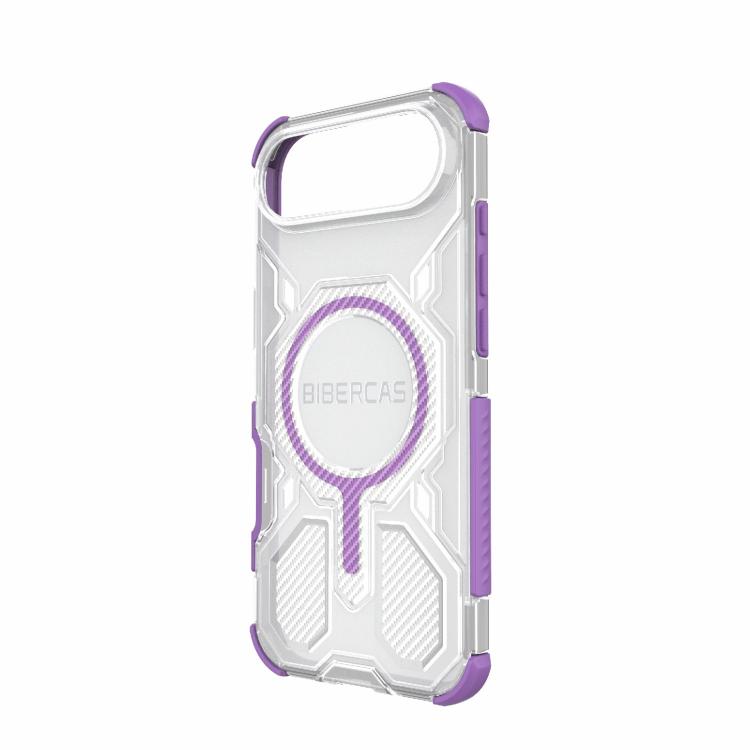 For iPhone Air BIBERCAS Transparent Color Series MagSafe Air Bag Shockproof Phone Case(Purple) by BIBERCAS