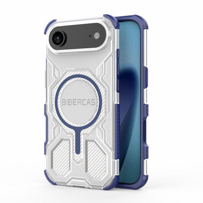 For iPhone Air BIBERCAS Transparent Color Series MagSafe Air Bag Shockproof Phone Case(Blue) by BIBERCAS