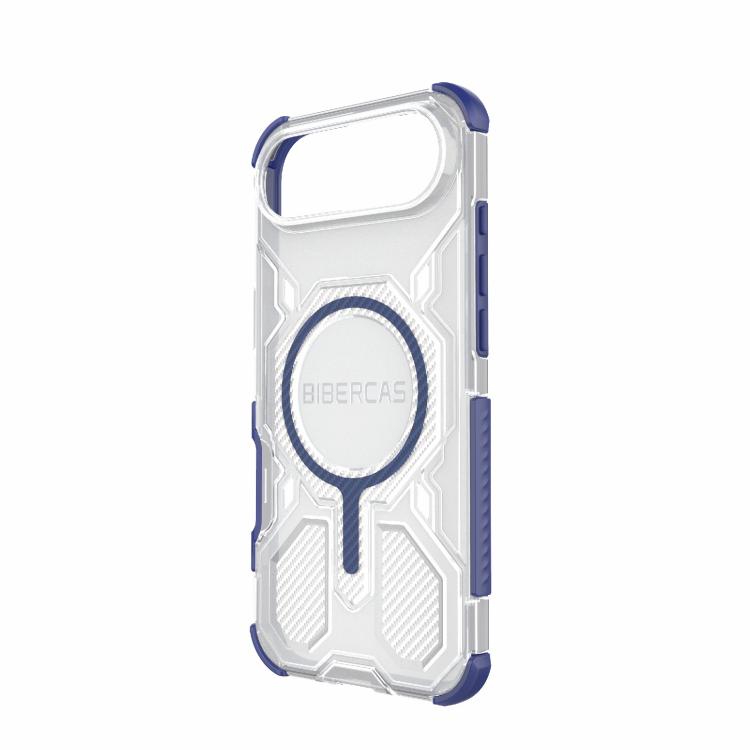 For iPhone Air BIBERCAS Transparent Color Series MagSafe Air Bag Shockproof Phone Case(Blue) by BIBERCAS