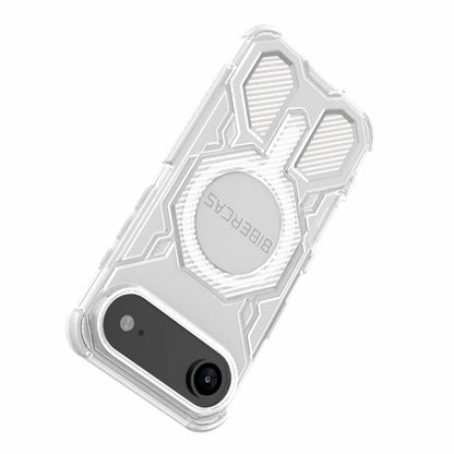 For iPhone Air BIBERCAS Transparent Color Series MagSafe Air Bag Shockproof Phone Case(Blue) by BIBERCAS