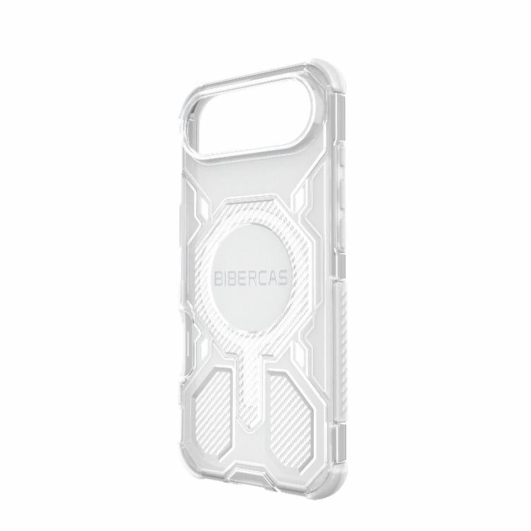 For iPhone Air BIBERCAS Transparent Color Series MagSafe Air Bag Shockproof Phone Case(White) by BIBERCAS