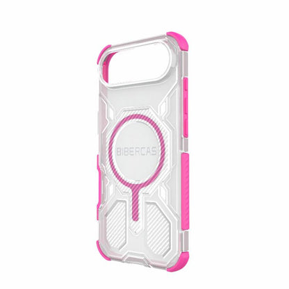 For iPhone Air BIBERCAS Transparent Color Series MagSafe Air Bag Shockproof Phone Case(Pink) by BIBERCAS