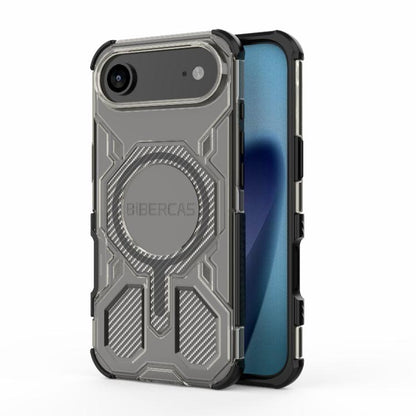 For iPhone Air BIBERCAS Transparent Color Series MagSafe Air Bag Shockproof Phone Case(Black) by BIBERCAS