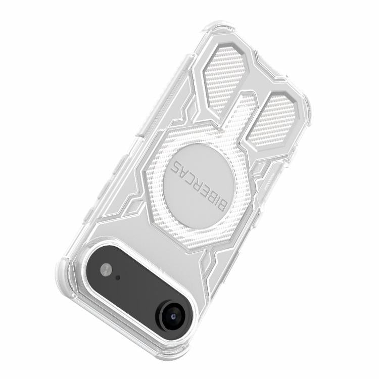 For iPhone Air BIBERCAS Transparent Color Series MagSafe Air Bag Shockproof Phone Case(Black) by BIBERCAS