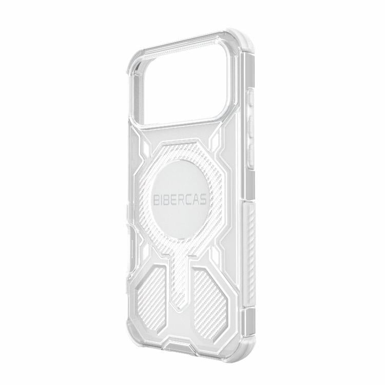 For iPhone 17 Pro Max BIBERCAS Transparent Color Series MagSafe Air Bag Shockproof Phone Case(White) by BIBERCAS