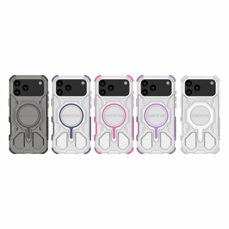 For iPhone 17 Pro Max BIBERCAS Transparent Color Series MagSafe Air Bag Shockproof Phone Case(White) by BIBERCAS