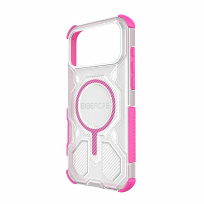 For iPhone 17 Pro Max BIBERCAS Transparent Color Series MagSafe Air Bag Shockproof Phone Case(Pink) by BIBERCAS