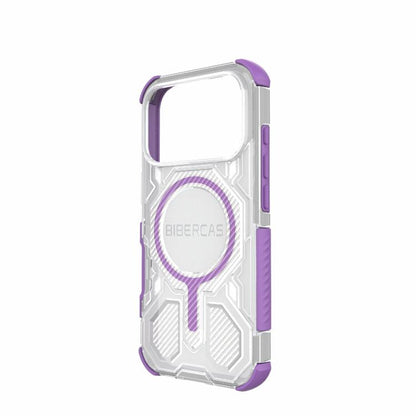 For iPhone 17 Pro BIBERCAS Transparent Color Series MagSafe Air Bag Shockproof Phone Case(Purple) by BIBERCAS