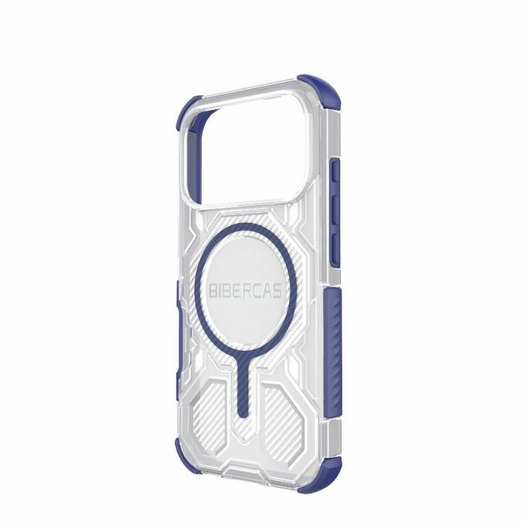 For iPhone 17 Pro BIBERCAS Transparent Color Series MagSafe Air Bag Shockproof Phone Case(Blue) by BIBERCAS