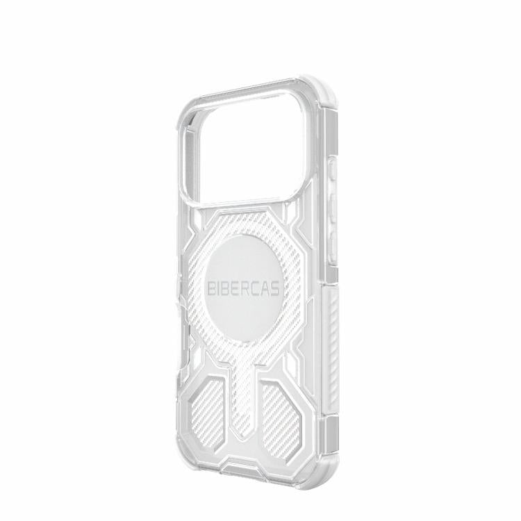 For iPhone 17 Pro BIBERCAS Transparent Color Series MagSafe Air Bag Shockproof Phone Case(White) by BIBERCAS