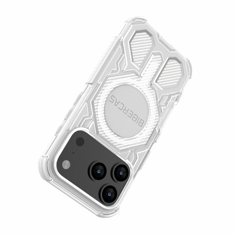 For iPhone 17 Pro BIBERCAS Transparent Color Series MagSafe Air Bag Shockproof Phone Case(White) by BIBERCAS