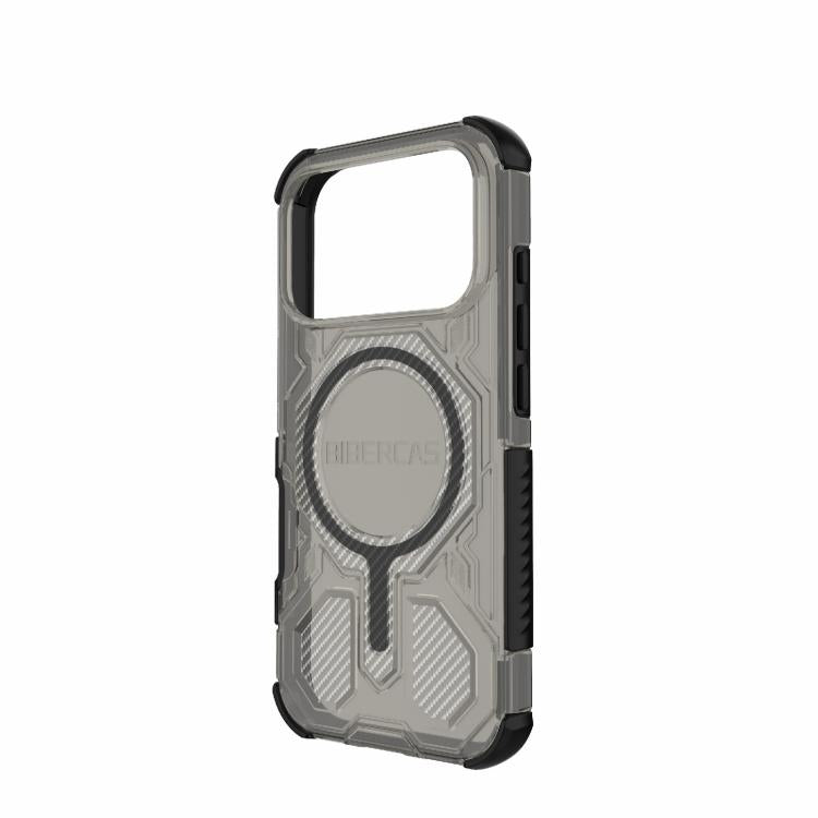 For iPhone 17 Pro BIBERCAS Transparent Color Series MagSafe Air Bag Shockproof Phone Case(Black) by BIBERCAS