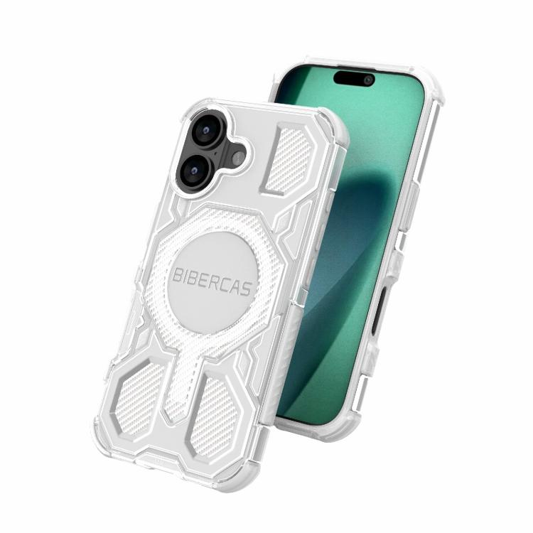 For iPhone 17 BIBERCAS Transparent Color Series MagSafe Air Bag Shockproof Phone Case(Purple) by BIBERCAS