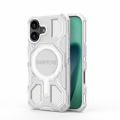 For iPhone 17 BIBERCAS Transparent Color Series MagSafe Air Bag Shockproof Phone Case(White) by BIBERCAS
