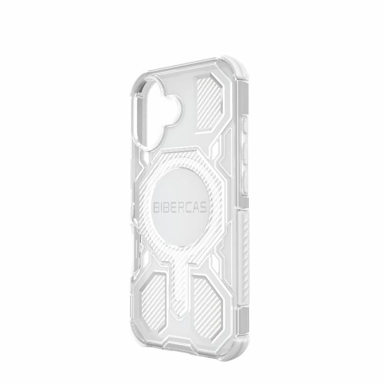 For iPhone 17 BIBERCAS Transparent Color Series MagSafe Air Bag Shockproof Phone Case(White) by BIBERCAS