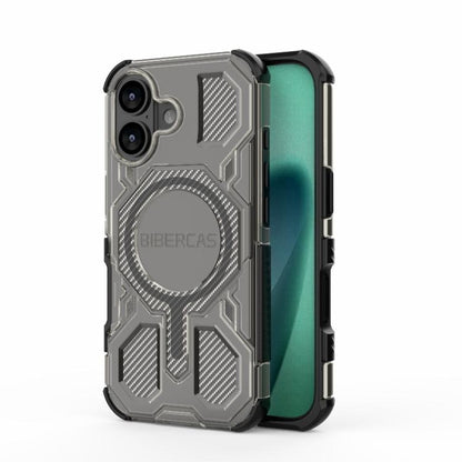 For iPhone 17 BIBERCAS Transparent Color Series MagSafe Air Bag Shockproof Phone Case(Black) by BIBERCAS