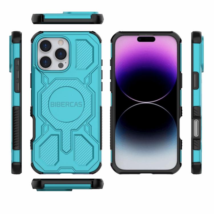 For iPhone 16 Pro Max BIBERCAS Real Color Series MagSafe Shockproof Phone Case(Green) by BIBERCAS