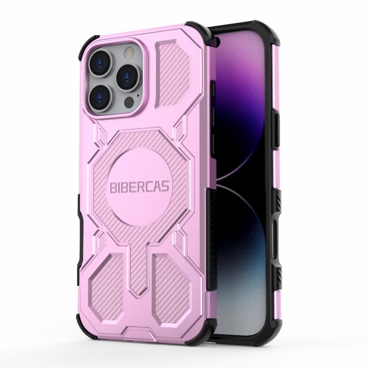 For iPhone 16 Pro Max BIBERCAS Real Color Series MagSafe Shockproof Phone Case(Pink) by BIBERCAS